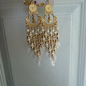 Elegant Gold Chandelier Earrings